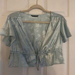 New Look Sky Blue Floral Blouse